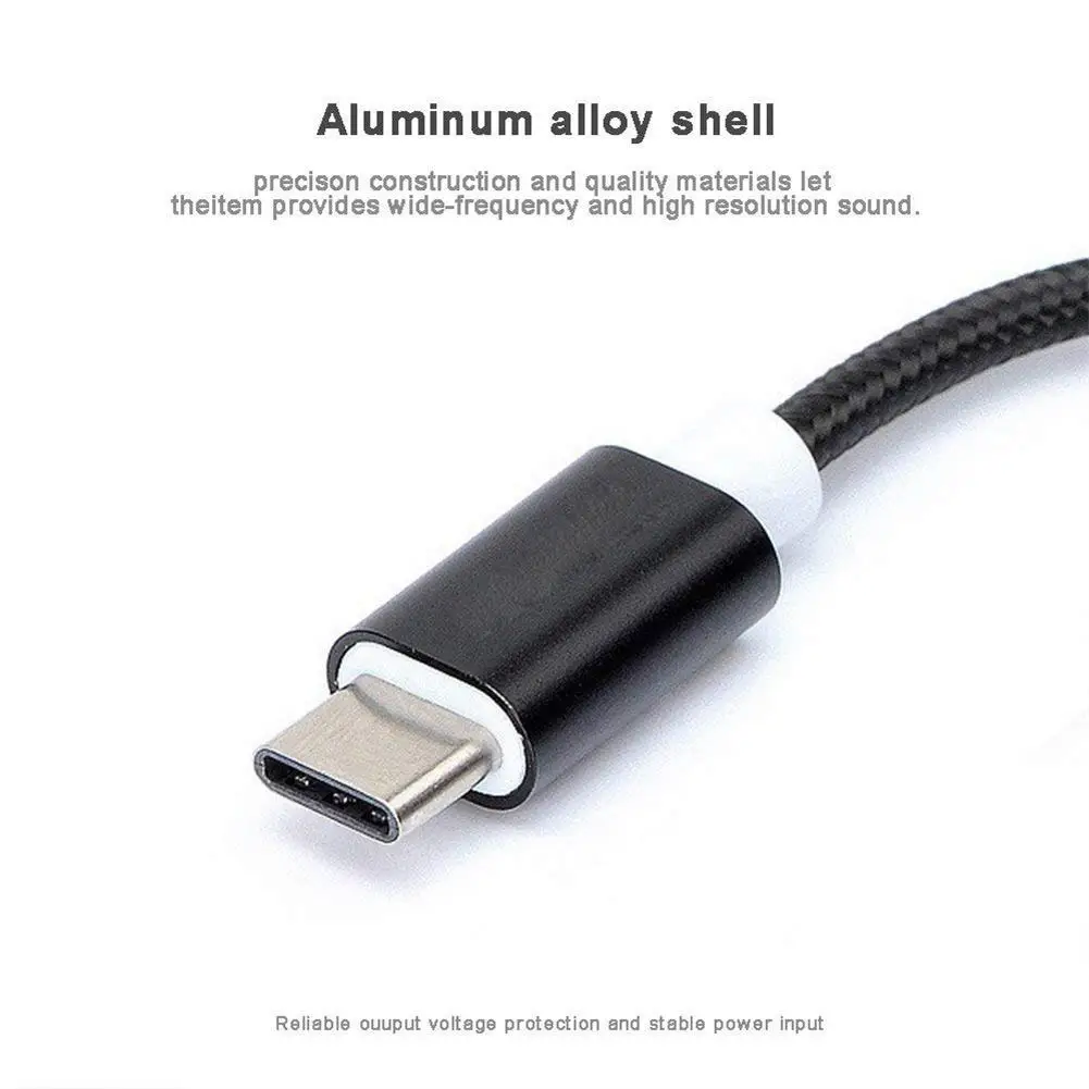 Кабель для подключения USB Type-C к 3,5 мм