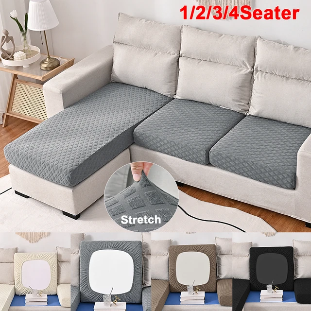 High Quality 12 Color 1/2/3 Seater Sofa Cushion Set Elastic Jacquard  Polyester Spandex Sofa Seat Cover Solid Color Double Sofa Chair Cushion Sofa  Cover Replacement Sofa Stretchy Seat Cushion Cover Fabric Couch