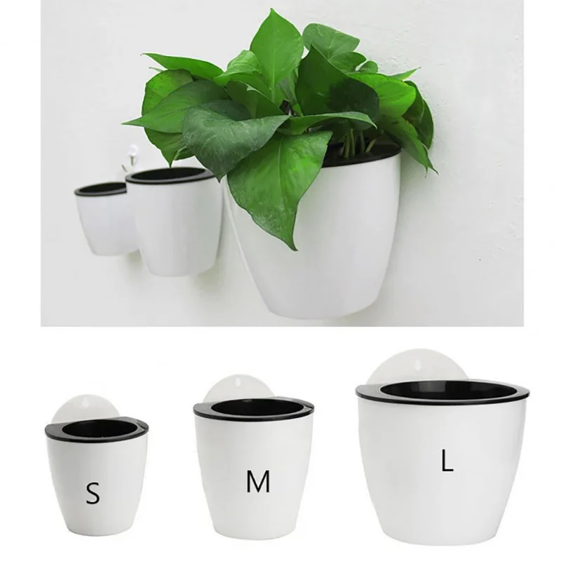 SelfWateringPlantFlowerPotWallHangingPlasticFlowerPotPlanter