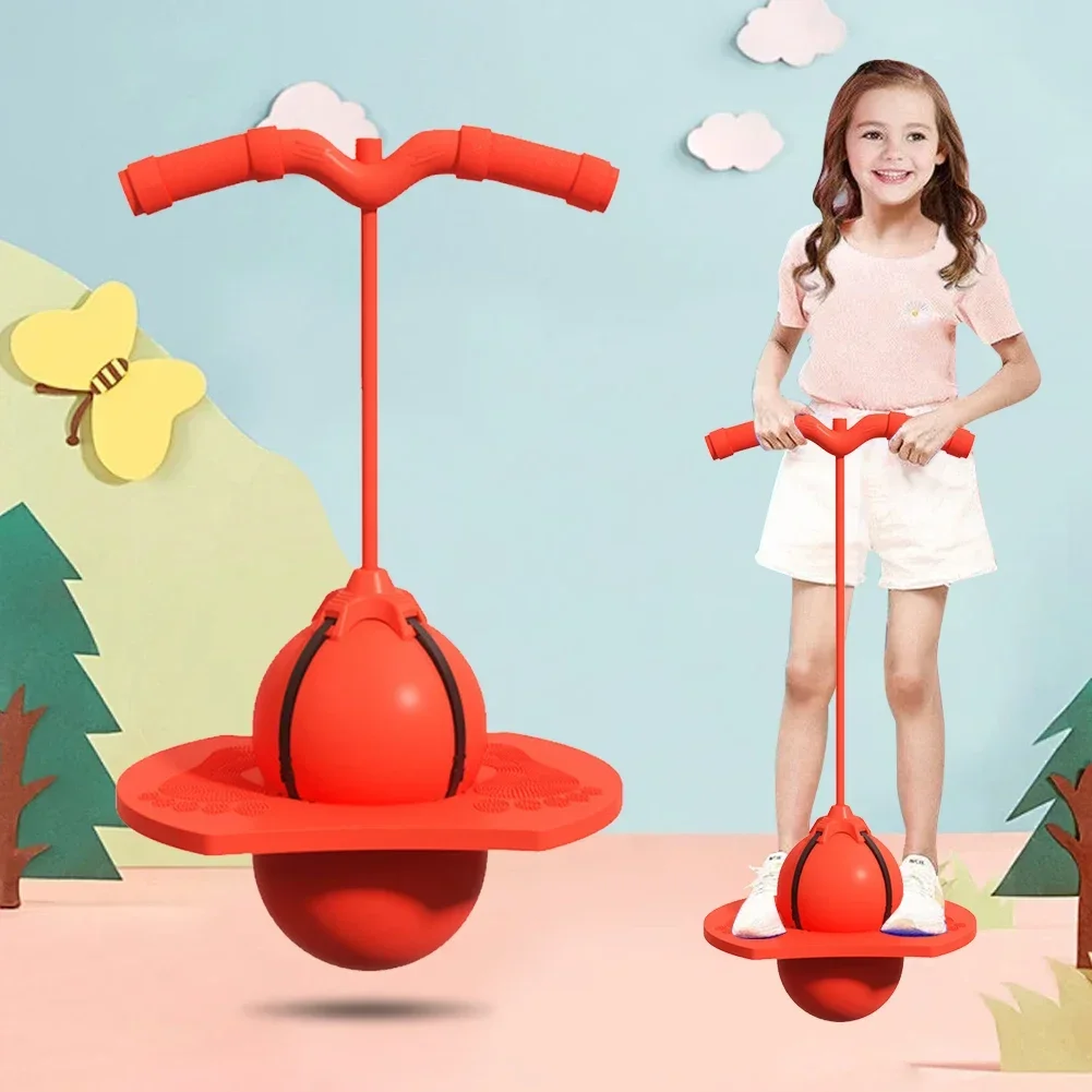 Frog Jump Exercise Equipment with Handle Exercise Jumping Ball Help Grow Tall Elastic Balance Ball for Children Balance Training