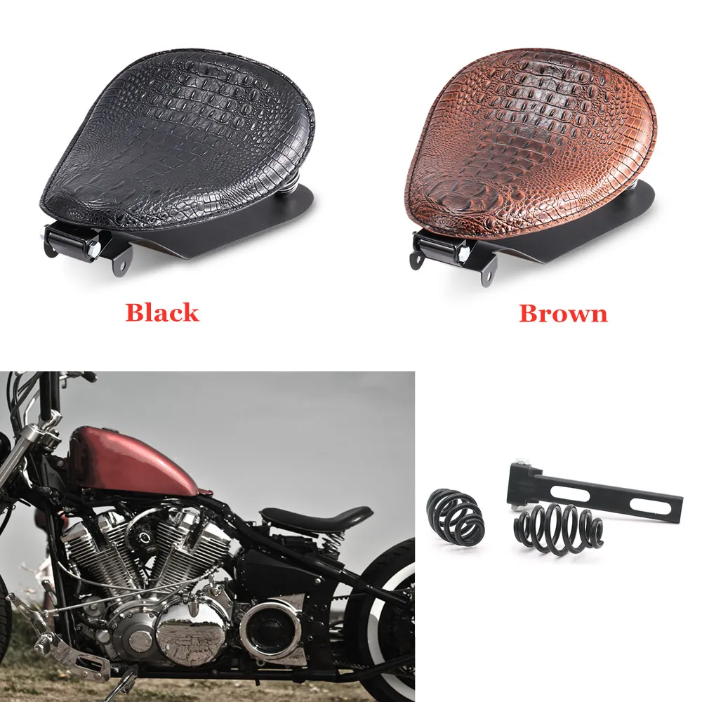 

Motorcycle PU Leather Driver Solo Seat Pad Saddle Spring Bracket Seat For Harley Sportster Bobber Chopper Custom Honda Yamaha