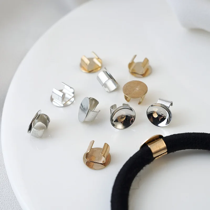 100 stücke 8mm Blank Basis Haar Ring Schnalle Für Elasitc Gummibänder Scrunchies Stecker Schmuck Machen Zubehör DIY Deco teile – Detail 1