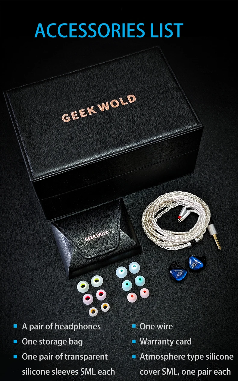 GEEKFLY GEEKWOLD GK20 PRO 3BA+2PZT+Planar+DD IEMs Проводные