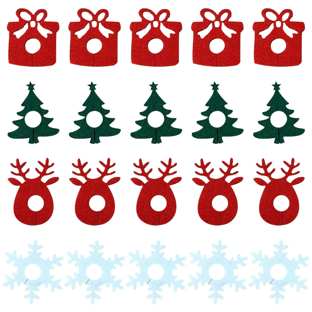 

40pcs Reusable Tag Rings Xmas Style Glass Cup Charms Party Glass Markers