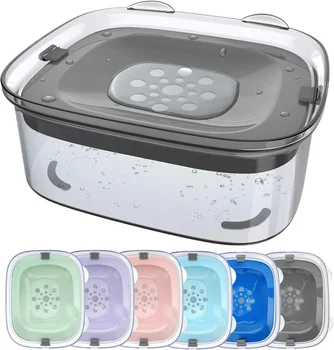 2L Spill Proof  Pet Dog Cat Water Bowl Reduce Refill, Anti Splash No Mess Dispenser Dripless Slow Drinking Water Bowl