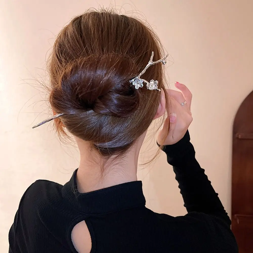 

Style Hair Clip Braided Hairpins For Girls Peach Blossom Flower Hair Sticks Women Hanfu Hairpins Chinese Hair Fork