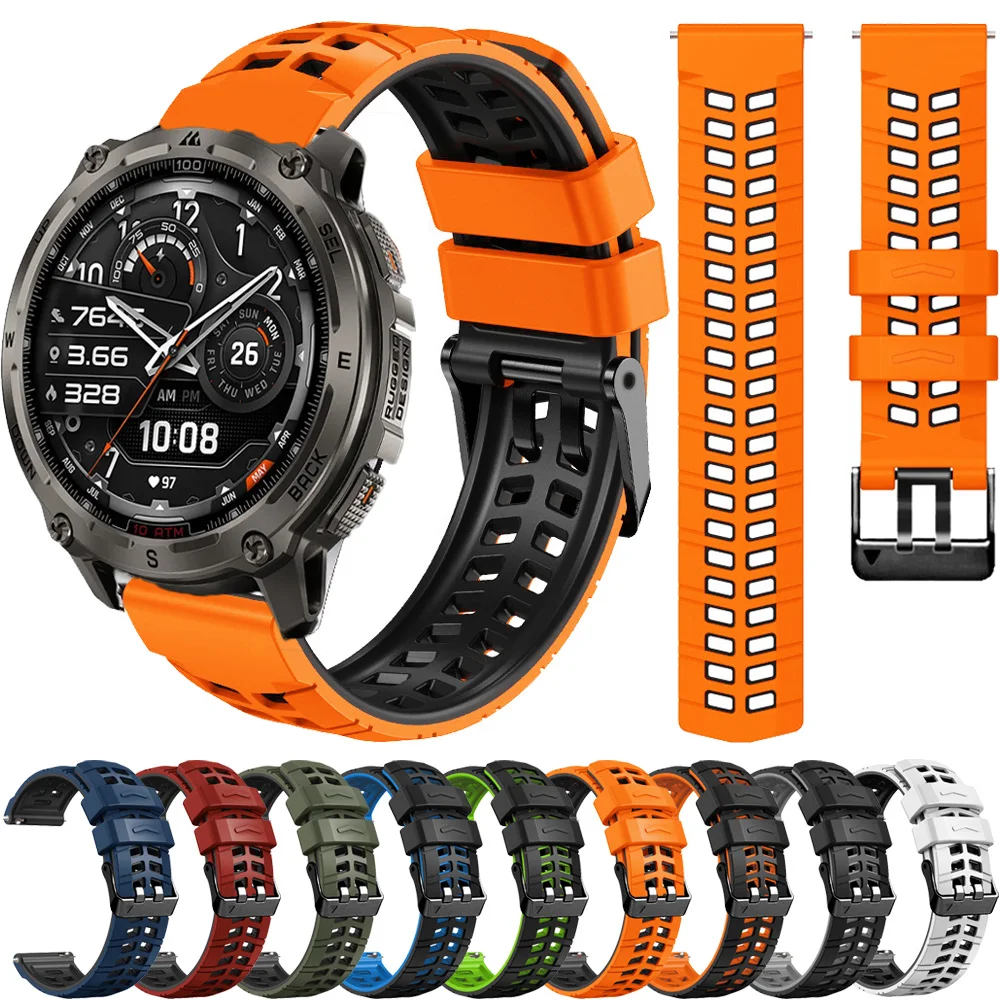 High-Performance Silicone Band for Men - Durable 22mm Strap in Sleek Design