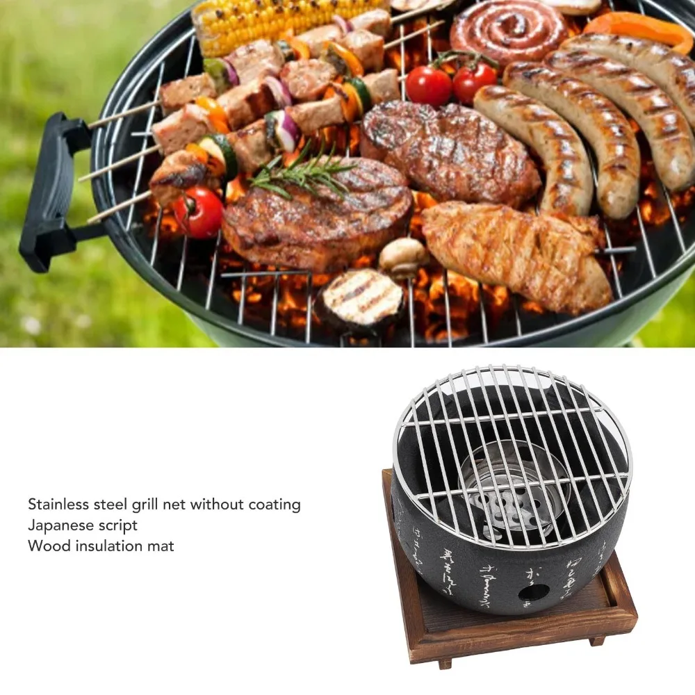 Japanese text mini barbecue grills charcoal grill small charcoal stove grilled rice cake stove large round text BBQ