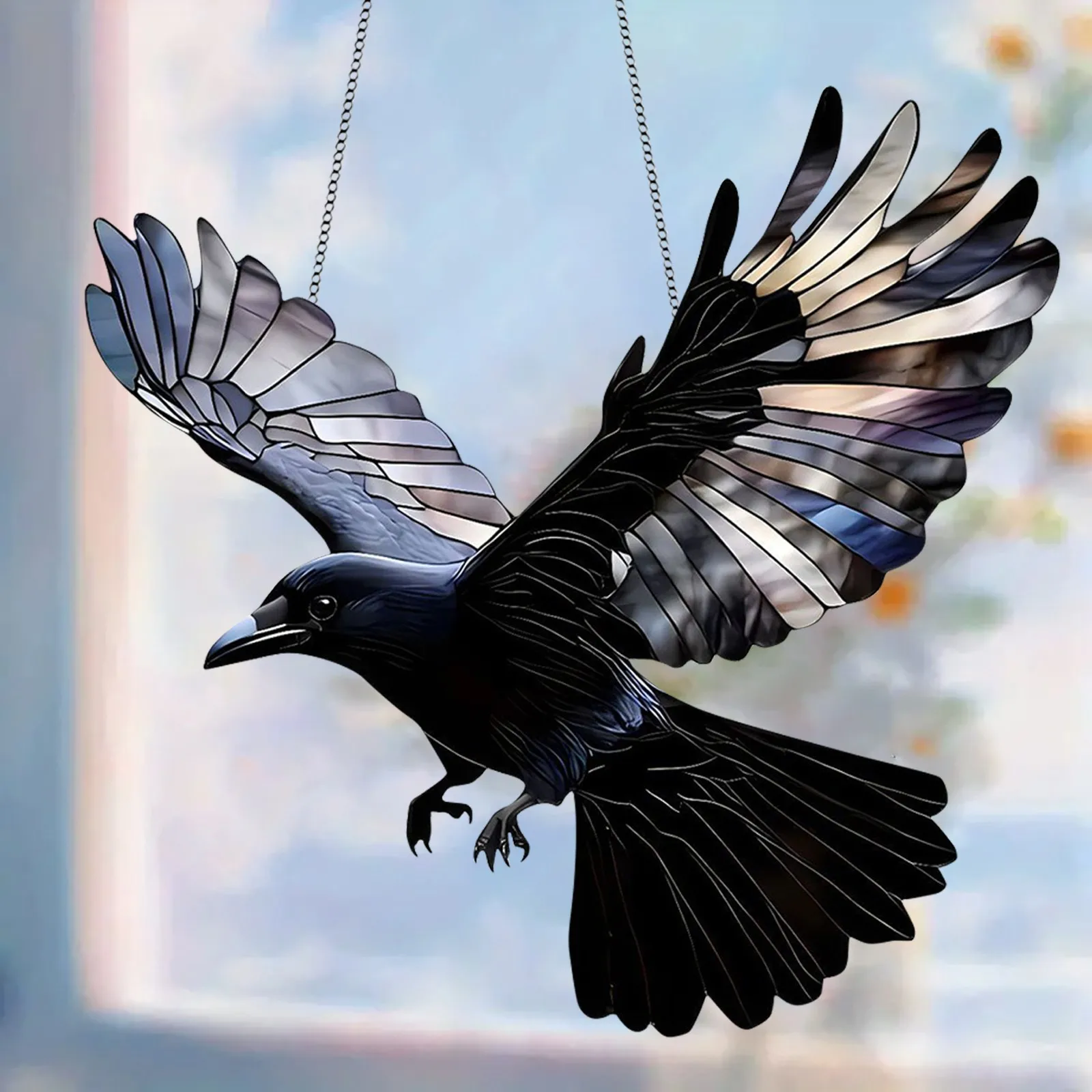 Window Painted Birds Acrylic Pendant Colorful Sun-catching Hanging Suncatcher Decorations For Home Garden sun catcher sun catchers