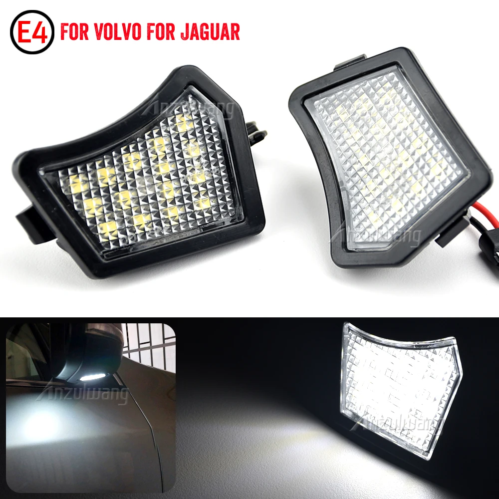 

2Pcs Front LED Under Mirror Lamp Puddle Light For Volvo V40 V50 C30 C70 S40 S60 S80 V50 V70 XC70 XC90 Jaguar XJ XF XK/XKR XE