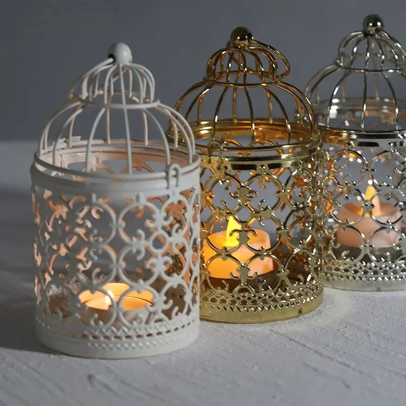 1PCS Nodic Decorative Moroccan Lantern Votive Candle Holder Hanging Lantern Vintage Christmas Candlesticks Home Decora