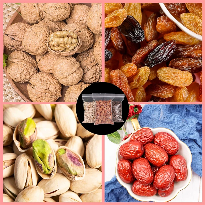 Description Picture 2 of item100/1000pcs Thicken Zipper Sealed Bags Clear Plastic Storage Bag for Small Jewelry Food Packing Reclosable Zippers Sealing Pouch