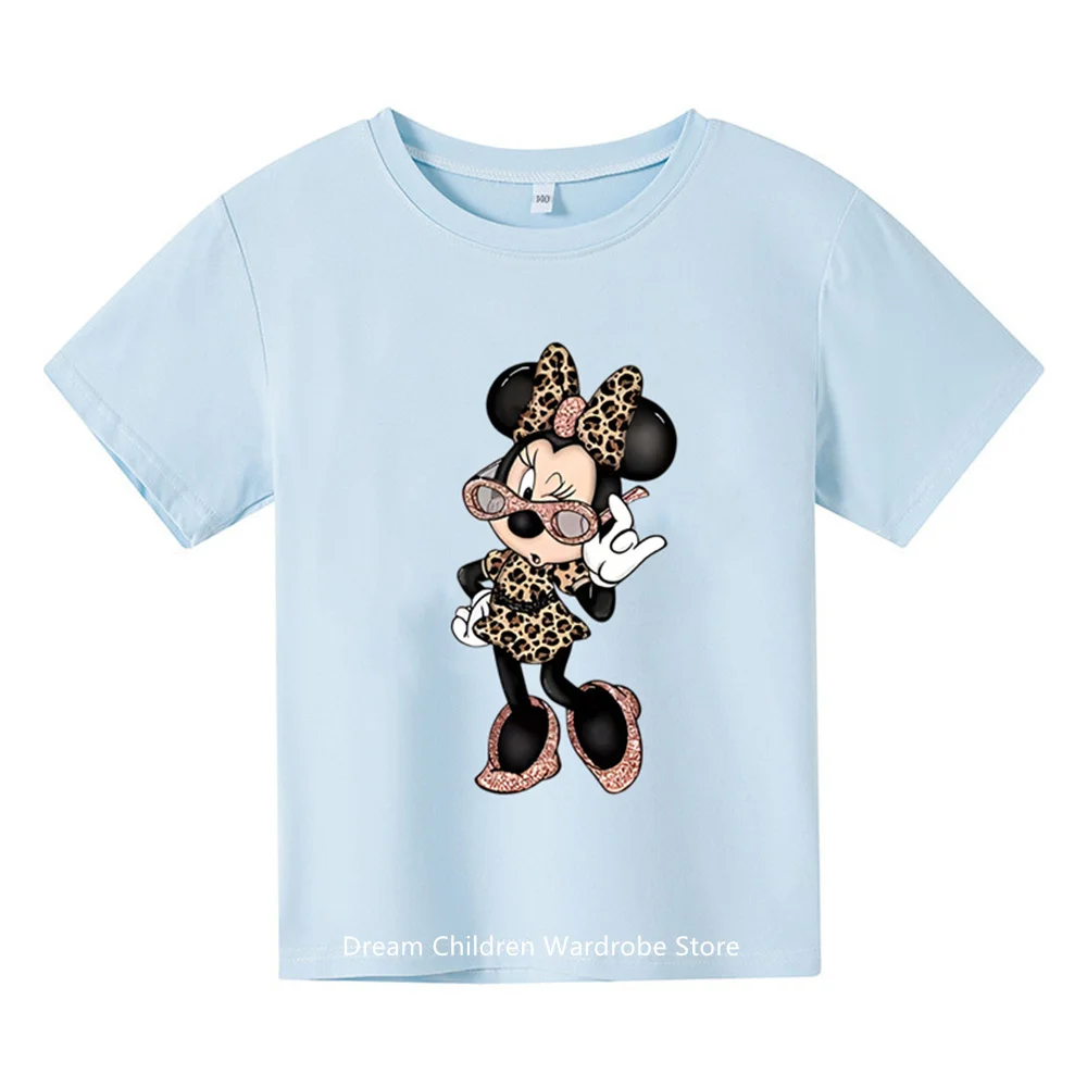 

Mickey Mouse Kids T-shirt Cotton casual crew neck T-shirt Cartoon Kawaii kids Casual girls boys top