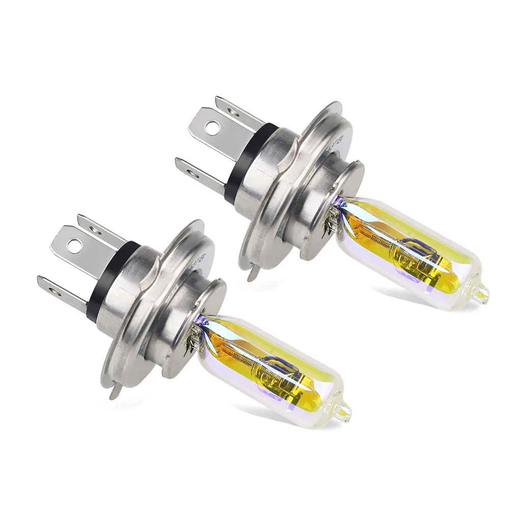 

2pcs Golden Yellow H4 60/55W Halogen Bulb 12V P43T 2300k Car HeadLight Quartz Glass h4 High Low Beam Halogen Car Styling