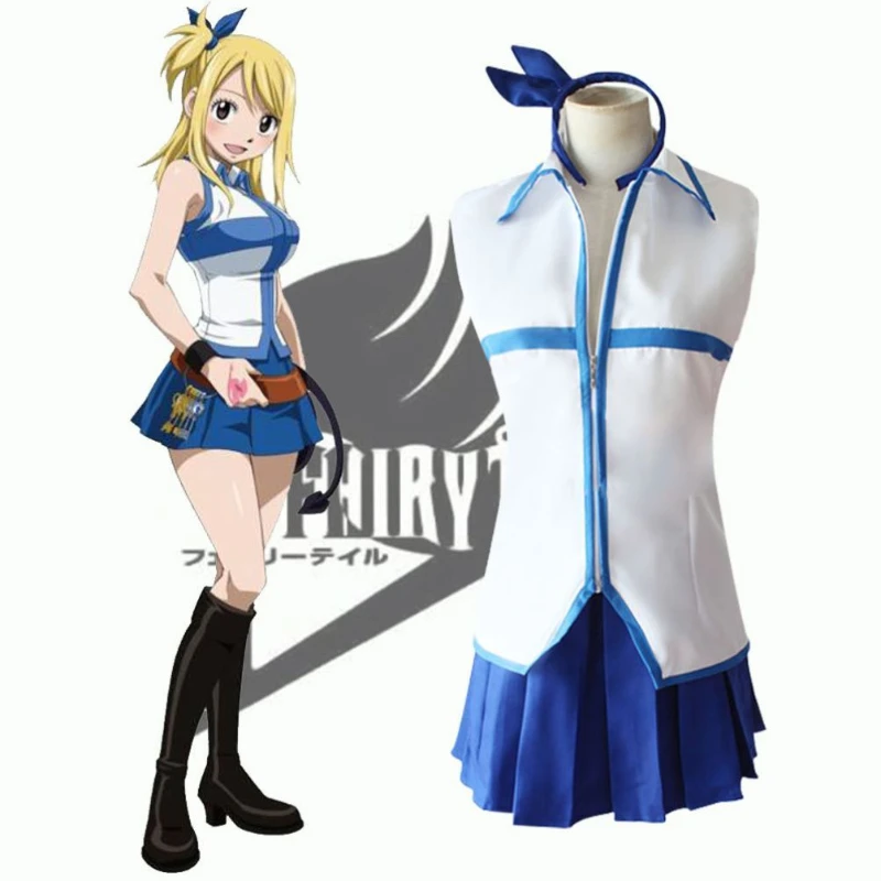 

Anime FAIRY TAIL Lucy Heartfilia Cosplay Costume Women Dress Top Skirt Outfit Halloween Carnival Party Suit Adult JK Uniform