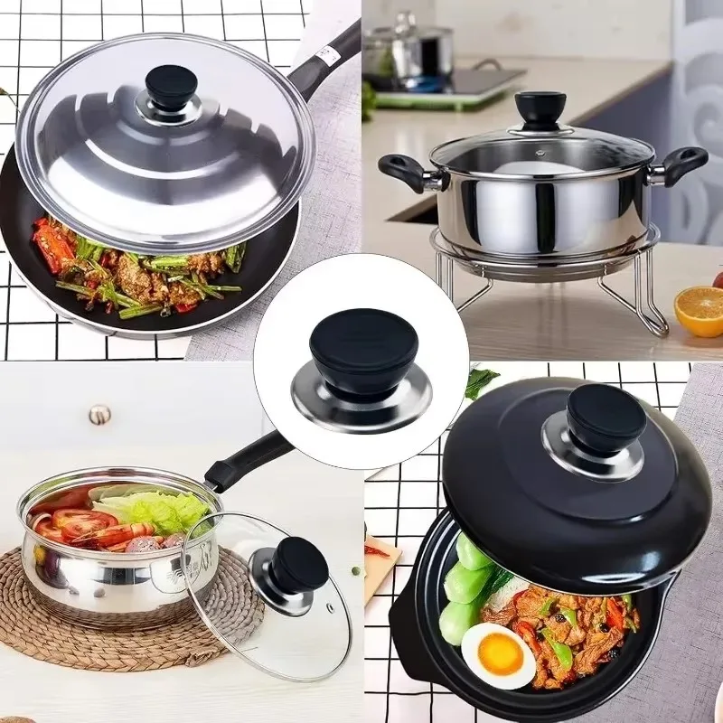 10/1PCS Universal Pan Lid Handle Heat-Resistant Cooking Pan Lid Replacements Stainless Steel Pot Knobs Kitchen Cookware Parts 5