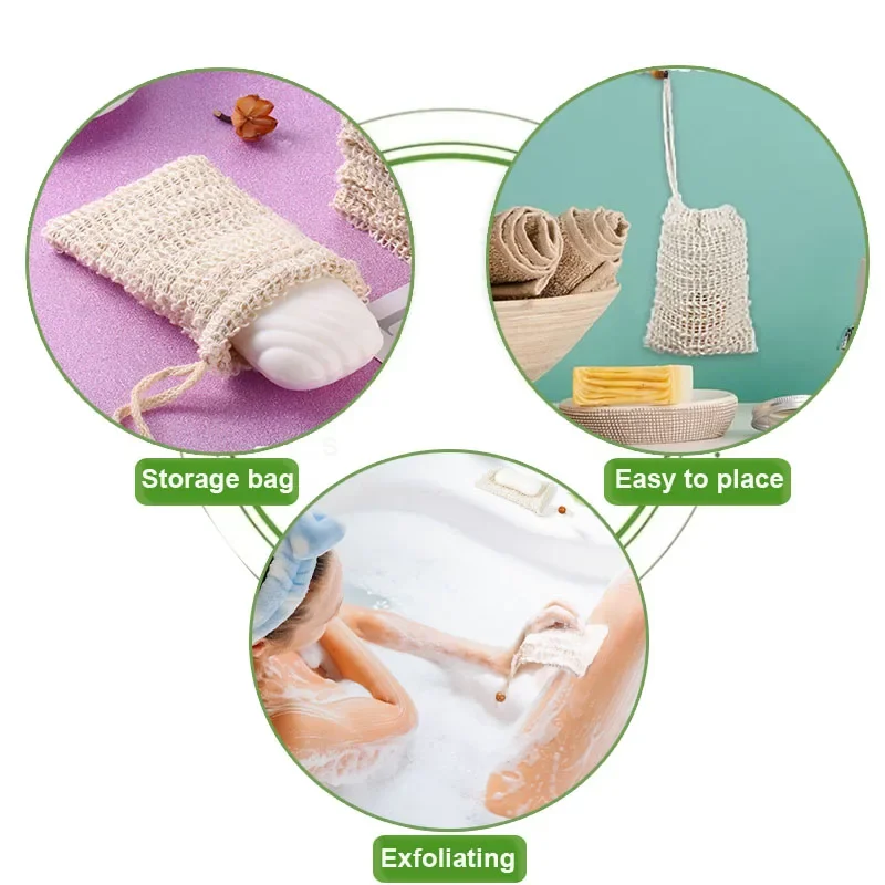 Sacchetti Per Sapone In Cotone E Lino XUZOPIM - 2 Pezzi, Naturali, Per Sapone E Residui