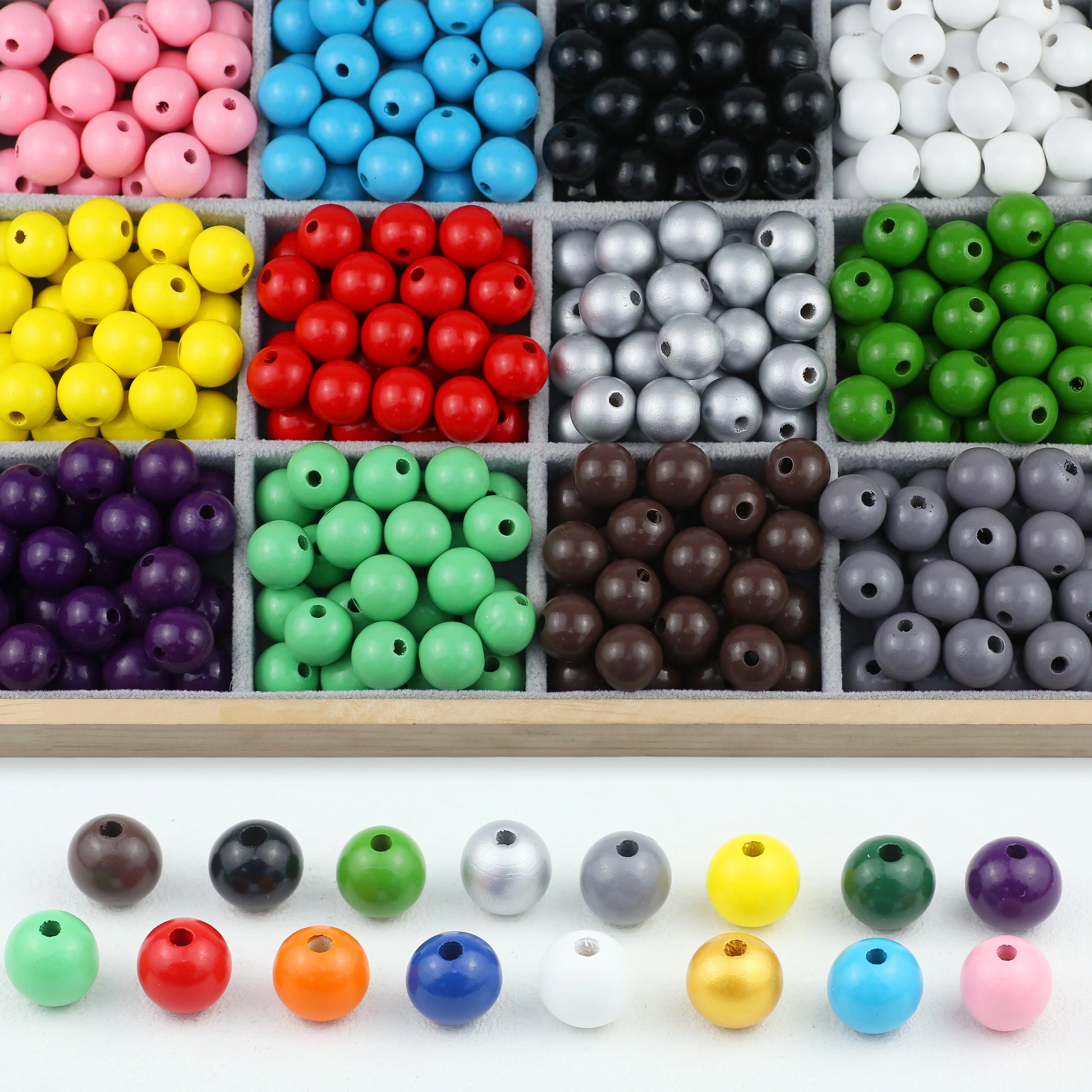Vibrant 20mm Round Wooden Beads for Handmade Jewelry and DIY Crafts