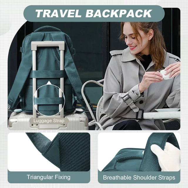 Zaino Da Viaggio SZLX 40x20x25 Cm - Bagaglio A Mano 20L, Impermeabile, Per Ryanair/EasyJet, Con Borsa Bagnata - Foto 3