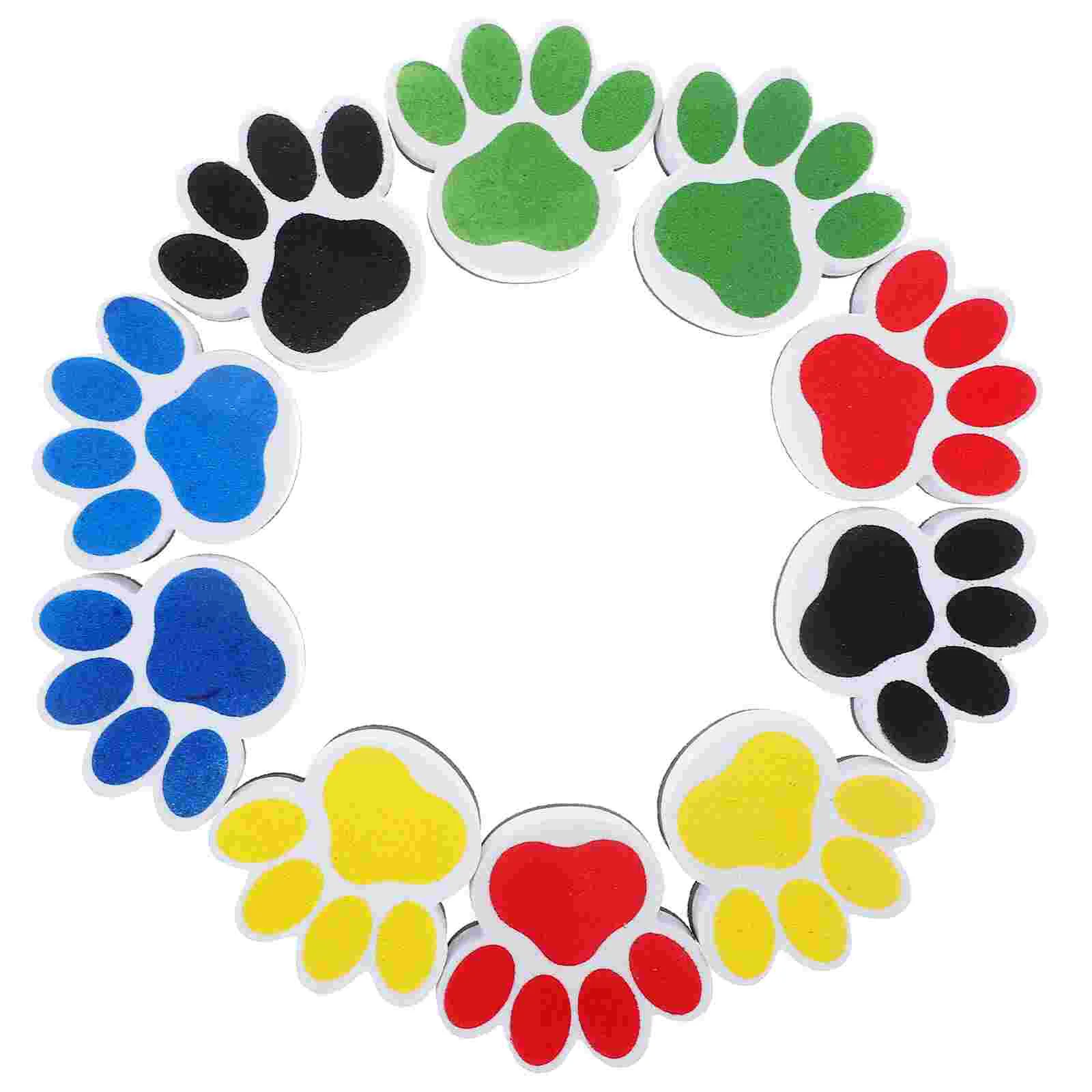 Magnetic White Board Erasers 10Pcs Paw Print Dry Erase Eraser Chalkboard Cleaner Cartoon Whiteboard Erasers Classroom 2pc set magnetic blackboard eraser whiteboard erasers dry erase marker white board cleaner school office supplies car clean