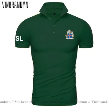 Polo Islanda da Uomo a Maniche Corte, Stampa Moda Marchi Nazionali, Puro Cotone, Bandiera Nazionale, Nuovo ISL Islandese