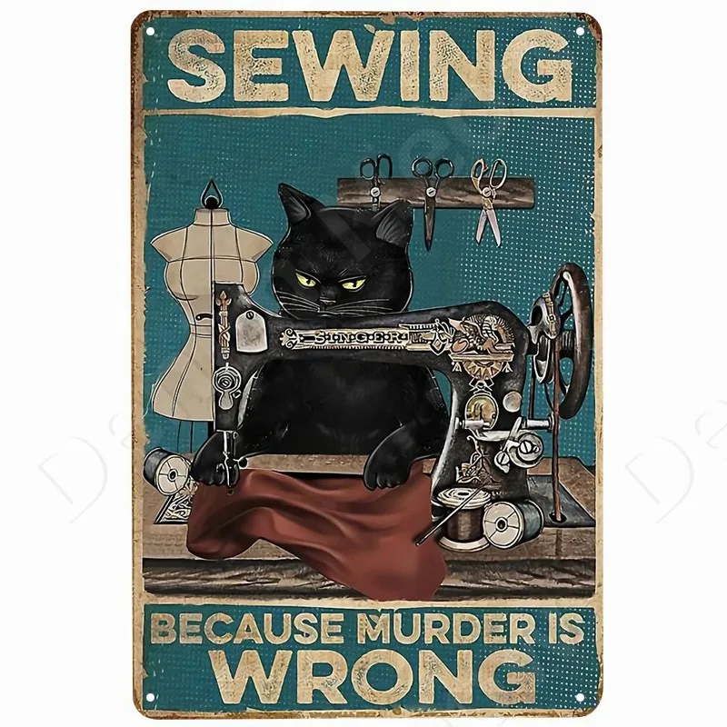 Plaque En Métal Humour Noir Pour Cuisine – Parce Que Le Meurtre Est Faux, Déco Murale Vintage