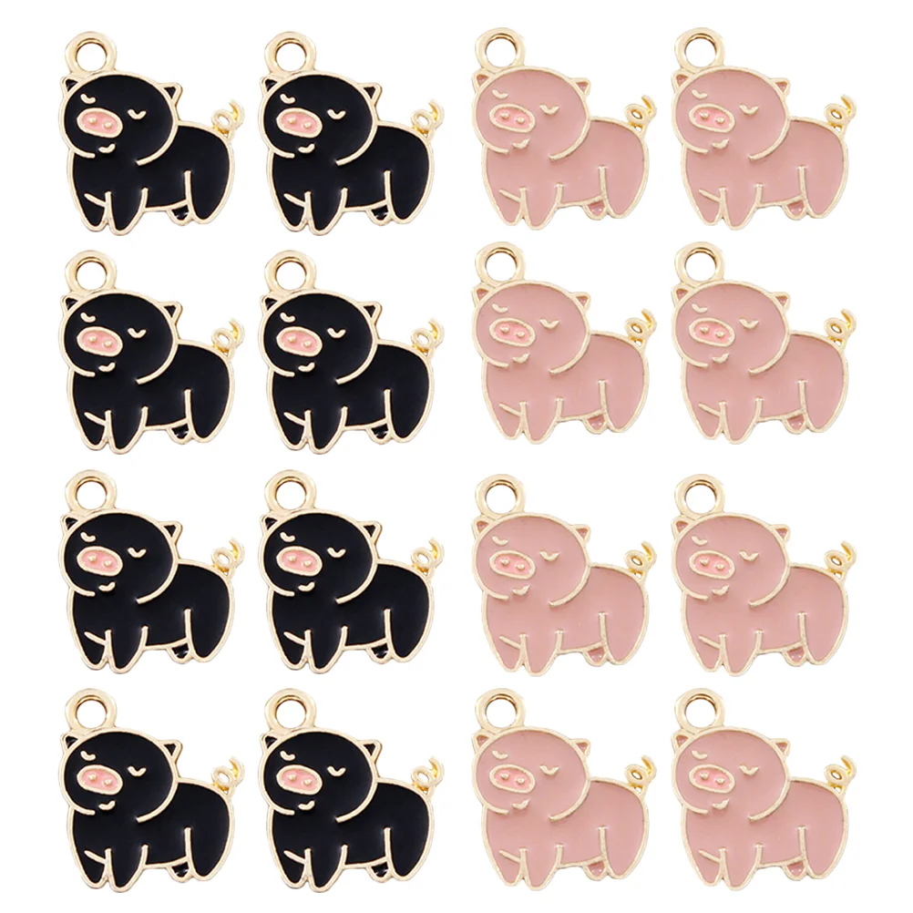 

20 Pcs Jewelry Accessories Handmade Bracelets Piggy Pendant Craft DIY Charms Material Drop Oil