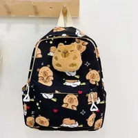 Doll Decoration Capybara Backpack Nylon Wide Straps Cartoon Animal Daypack Lightweight Thickened Large Capacity School Bag Daily