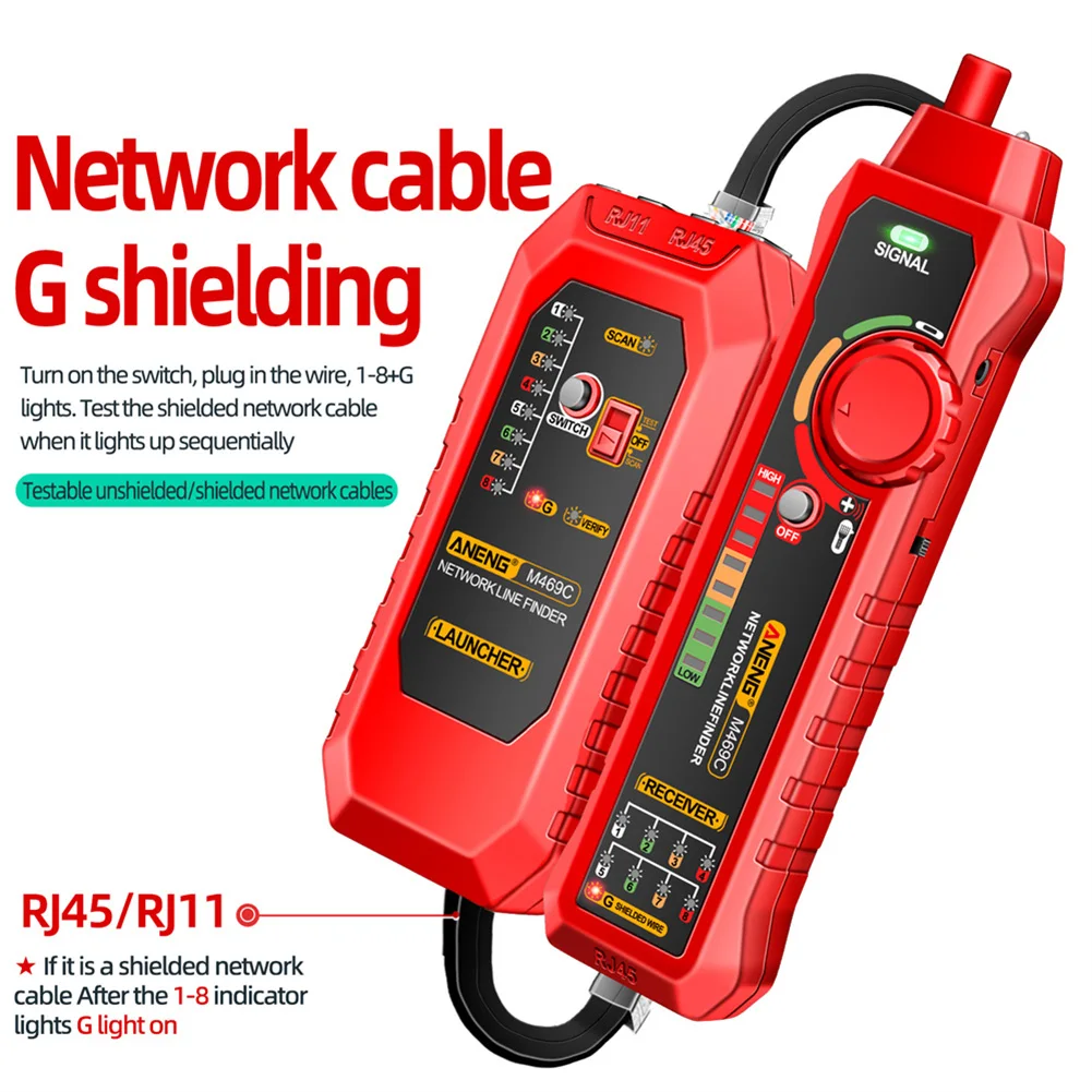 Multifunction Network Cable Finder RJ45 RJ11 LAN Cable Tester Ethernet Telephone Line Tester Earphone Networking Tool