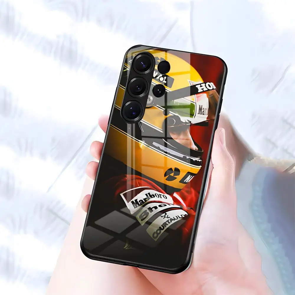 Ayrton Senna Signature Black Glass Phone Case