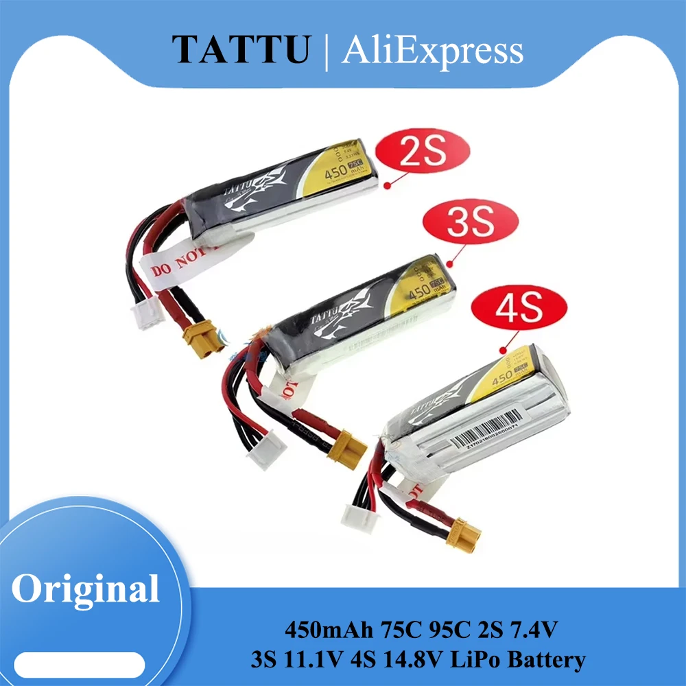 Batterie LiPo 2S 3S 4S 450mAh 75C/95C pour RC Drone Hélicoptère