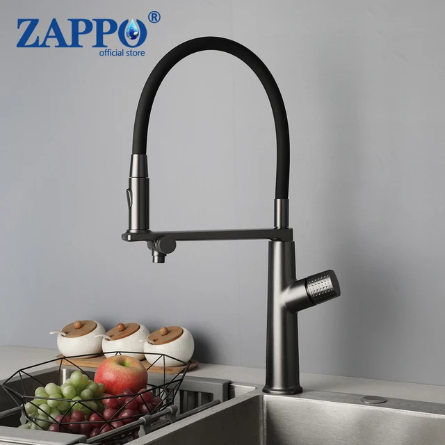 Zappo ก๊อกน้ำสำหรับห้องครัวที่มีการแยกการดื่มน้ำดึงออกจากอ่างครัวก๊อกน้ำด้ามเดียวผสมก๊อกน้ำด้วยการดึงลงเครื่องพ่นสารเคมี 1