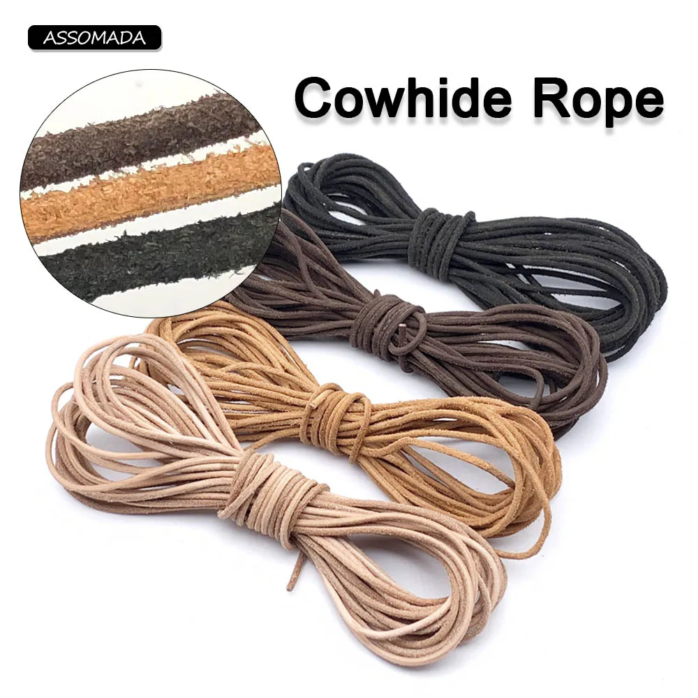 

2Meter 3mm Plush Genuine Leather Cord Round Cow Leather Rope Fit Necklace Bracelet Keychains For DIY Jewelry Making Accessories