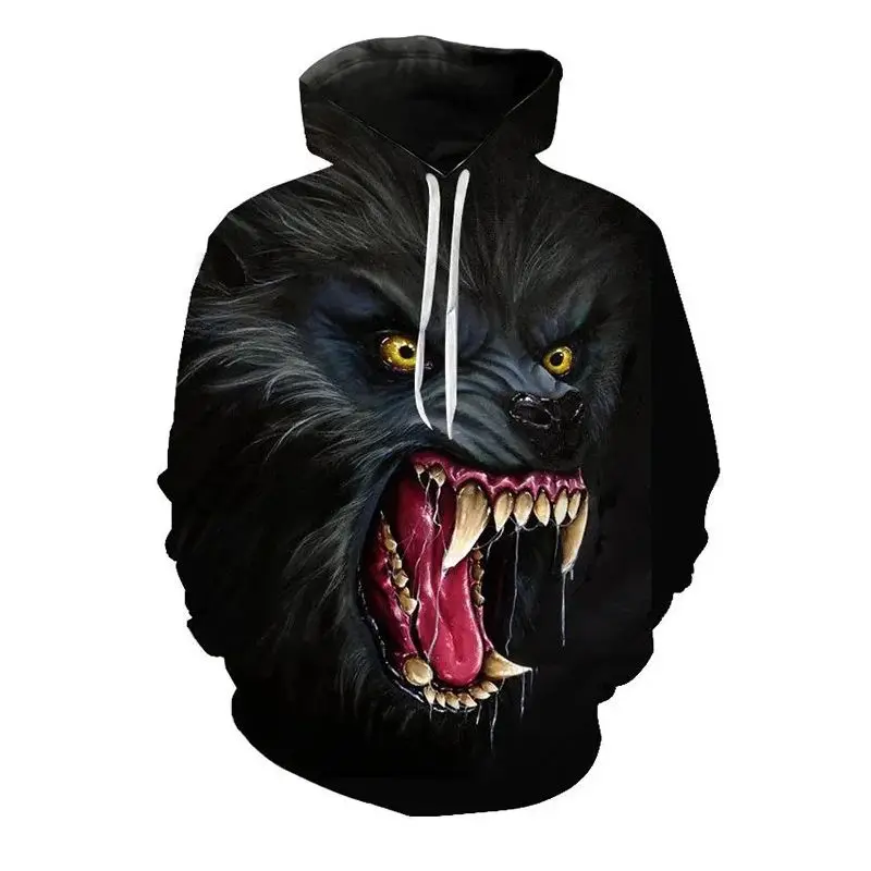 

2024 Animal Pattern Howl Wolf 3D Printing Hoodie Men Hoodies Female Coat Winter Sweatshirts Oversized Top