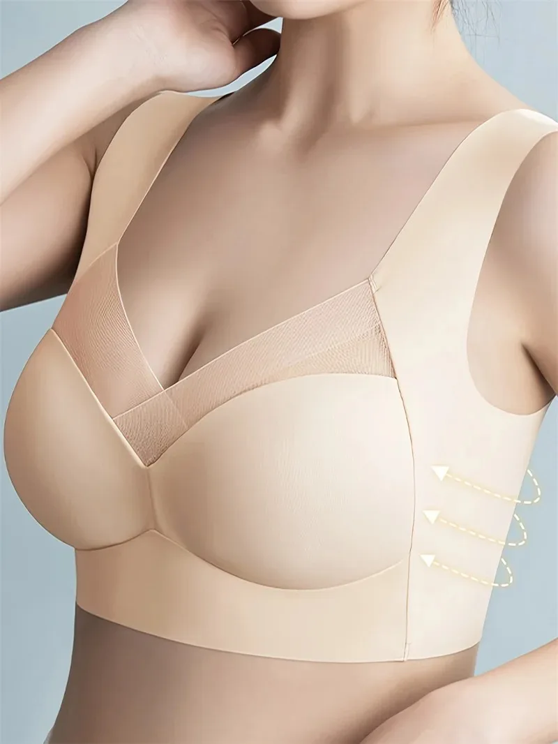 Seamless Bra Women Large Size Tops Support Small Comfortable No Steel Ring Underwear Yoga Fitness Sleep Tank