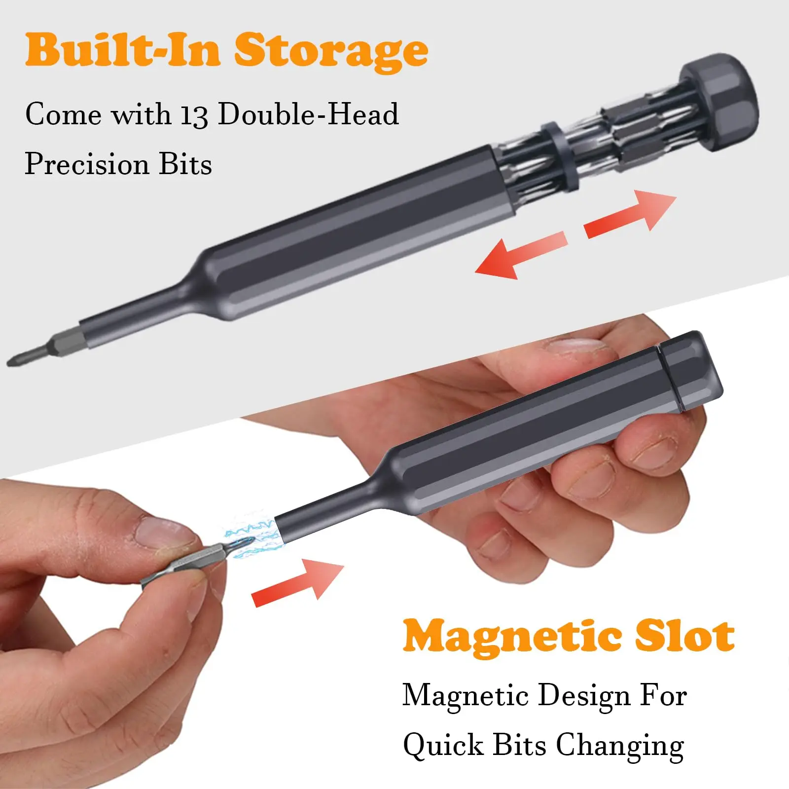 Precision Screwdriver Set 27 in 1 Mini Portable Phillips TOrx Magnetic Screw Driver Head for Cell Phones Watches Computers