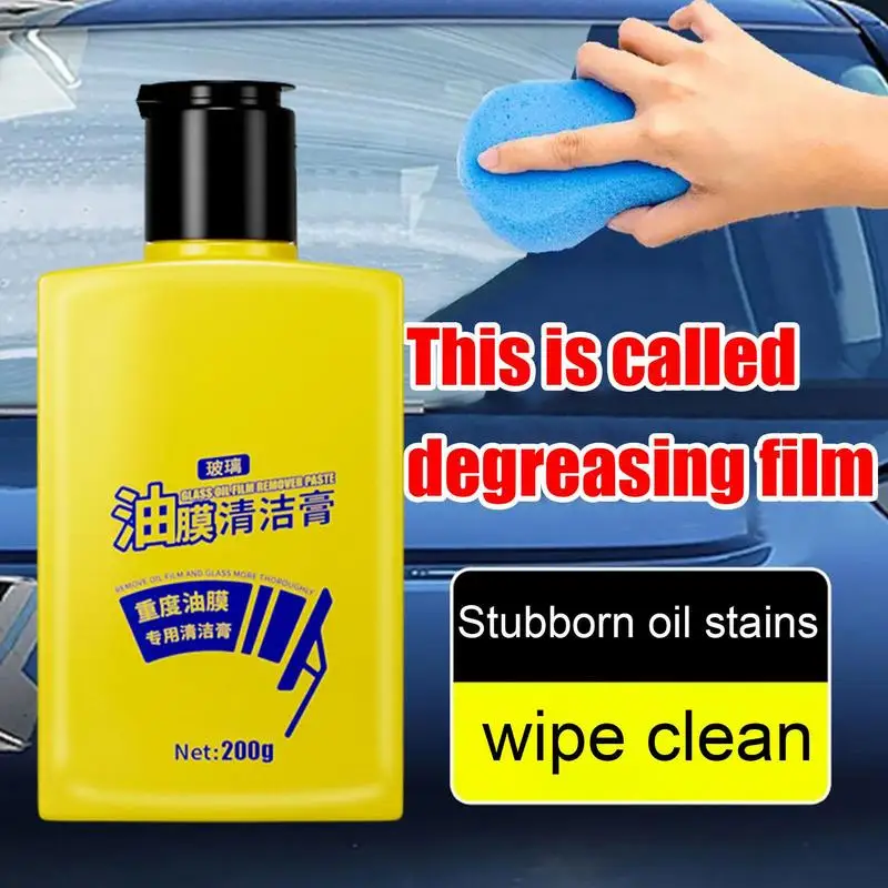 

Car Glass Oil Film Remover Auto 200g Windshield Oil Film Remover Paste Automobile Windshield Oil Film Remover For Dust Oil Stain