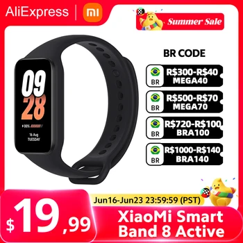 샤오미 스마트 밴드 8 글로벌 버전, 액티브 1.47 인치 LCD 디스플레이, 블루투스 5ATM 방수 심박수 모니터, 50 가지 이상의 스포츠 모드, 신제품