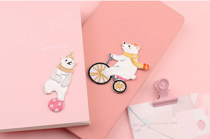 Paar Eisen Auf Bestickt Panda Gans Penguins Füchse Patches Kleidung Taschen DIY Applique Stickerei Parches mit Karte Verpackung – Detail 5