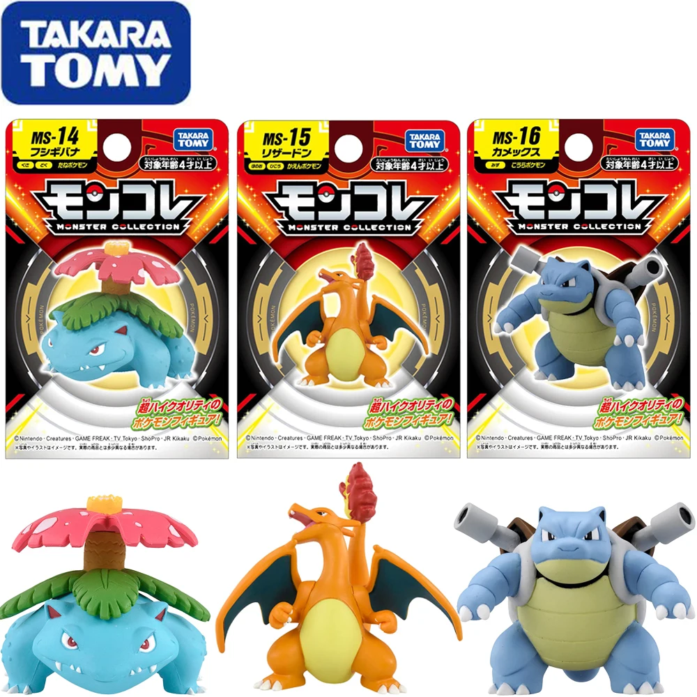 

Женская оригинальная игрушка Takara Tomy в наличии Коллекция Покемон, монстр 15 16 Venusaur Charizard blastise фигурка подарки 5 см модель игрушки