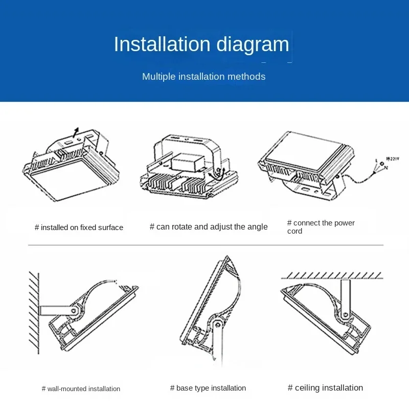 LED Flood Light 100W 50W 30W 20W 10W PIR Motion Sensor IP66 Waterproof 220V Hanging Exterior Outdoor Wall Lamp Spotlight