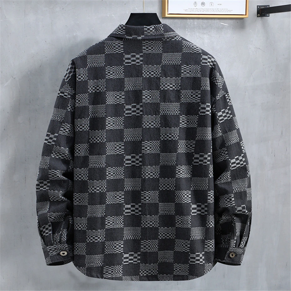 Plaid Denim Jacket Men Plus Size 10XL 11XL Jackets Coats Spring Autumn Denim Jackets 10XL 11XL Big Size Male 2
