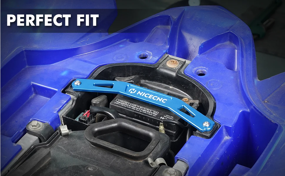 NICECNC Für Yamaha YFZ 450RATV Batteriehalter Halterung Für Yamaha YFZ450R 2009-2024 Billet Aluminium CNC Gefräste Schutzpolster – Detail 5