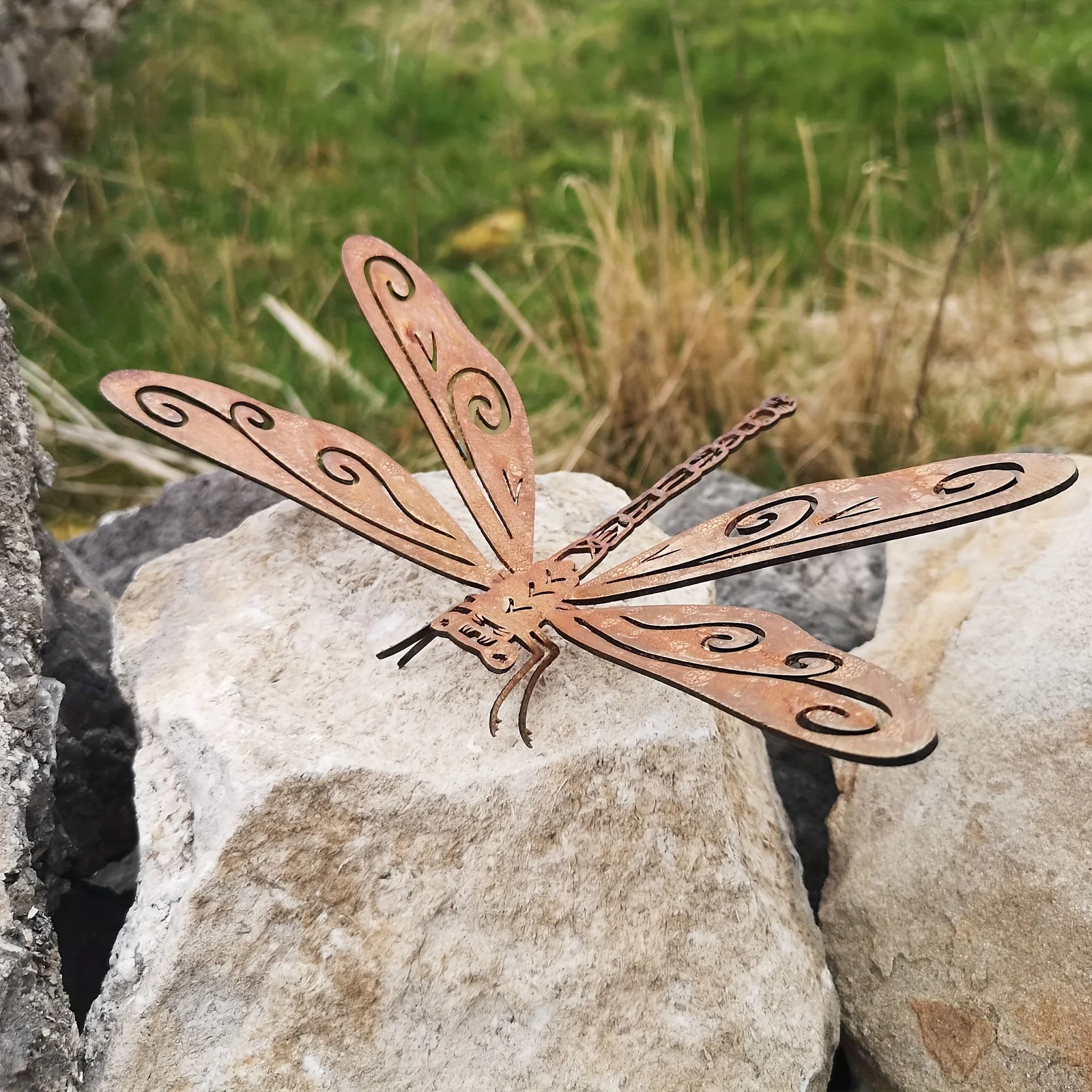 Rustic Metal Dragonfly Sculpture 5