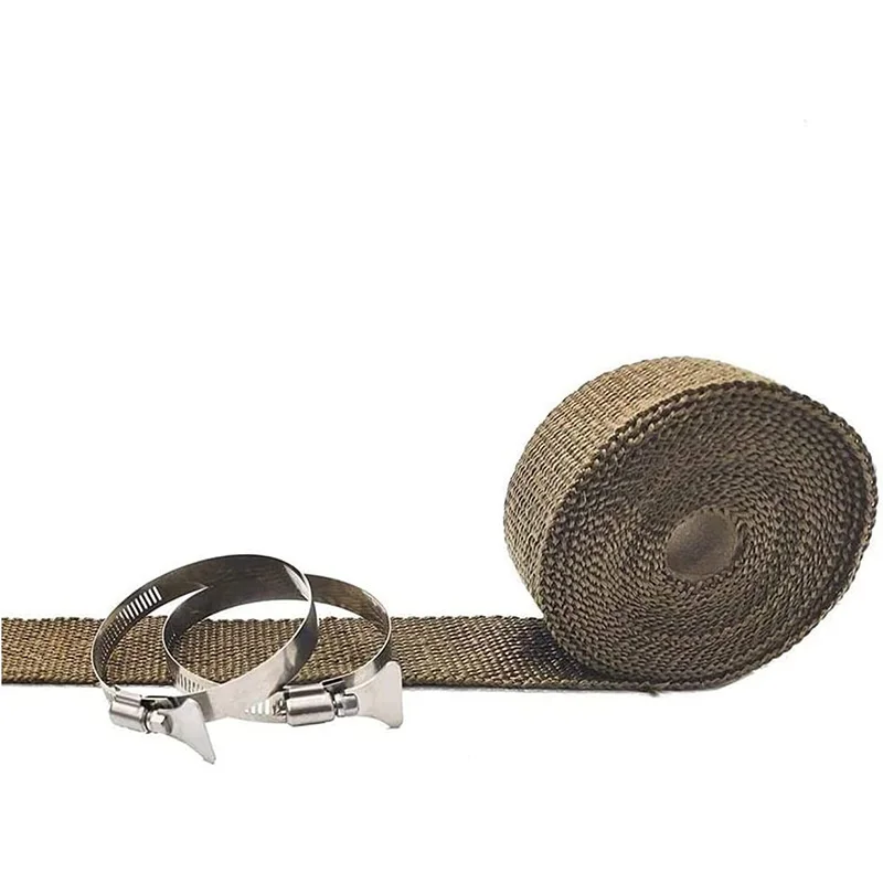 DIY 텐트 스토브 조정 가능한 2 클램프가있는 내화 리본 배기 절연 포장 기어 스토브 튜브 내화 파이프 랩 5m * 5cm