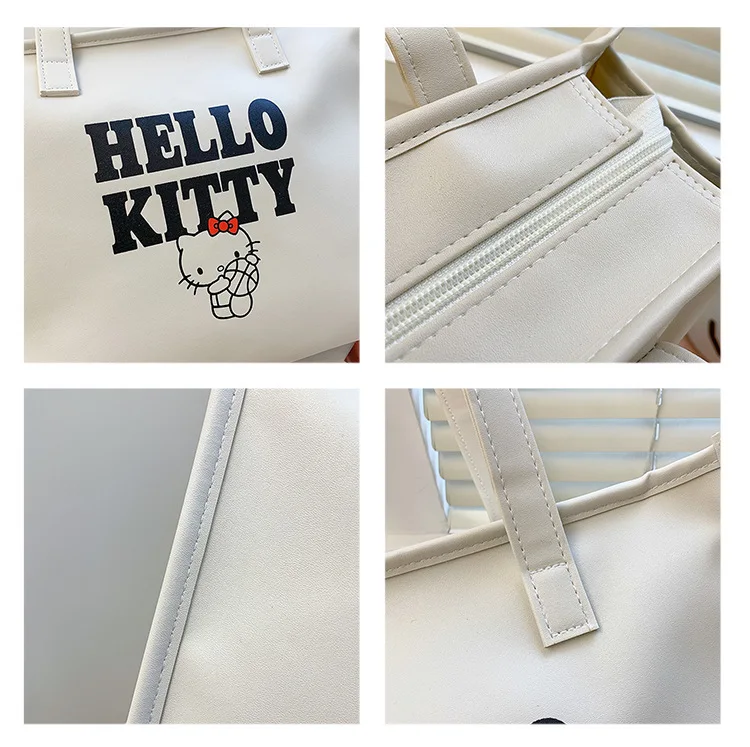 MINISO Sanrio Cartoon Hello Kitty Printed Portable Travel Storage Wash Bag for Women's Fresh Large Capacity Shoulder Bag