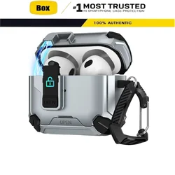 Enhanced Military Grade Multi - Functional Earphones Case with Phone Holder & Magnetic Cover - Airpods Pro (Grey)