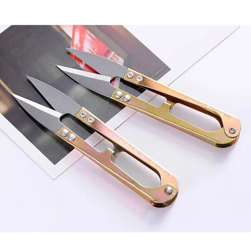 Stainless Steel Cutting Sewing Scissors Shears Cross Stitch Embroidery Tailor's U Thread Scissors for Fabric DIY Supplies Tools