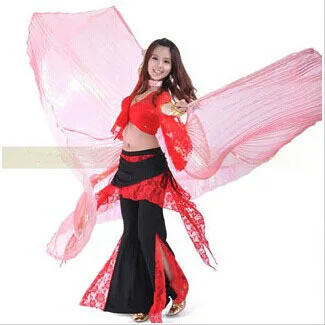 

Free-shipping nice transparent iridescence color belly dance Isis Wings with sparkly on surface