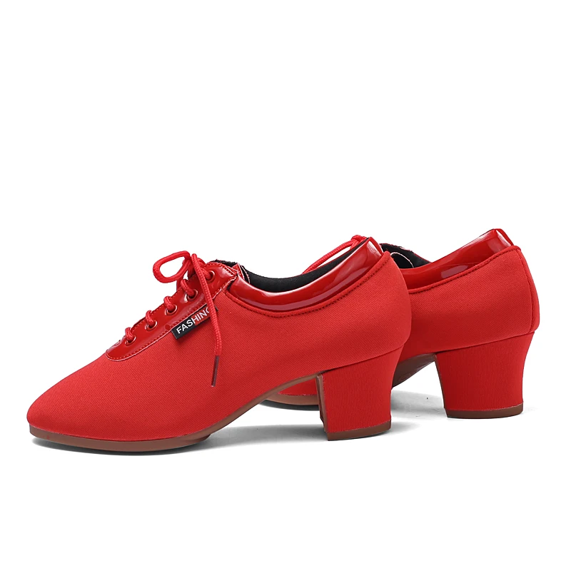 Women's Sports Oxford Cloth Shoes Latin Dance Shape Training Ladies Shoes Square Dance Shoes Breathable Ballroom Dancing Shoes